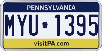 PA license plate MYU1395