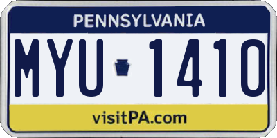 PA license plate MYU1410