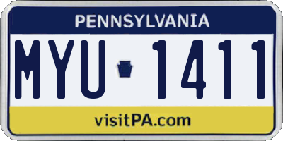 PA license plate MYU1411
