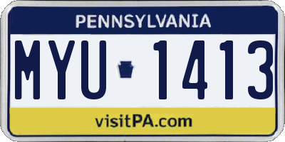 PA license plate MYU1413