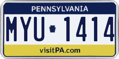 PA license plate MYU1414