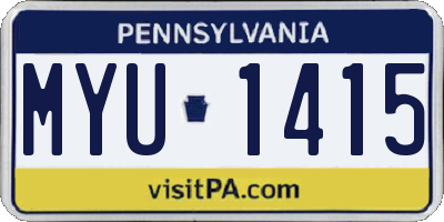 PA license plate MYU1415