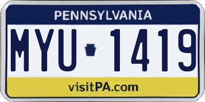PA license plate MYU1419
