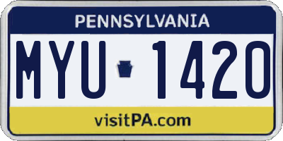 PA license plate MYU1420