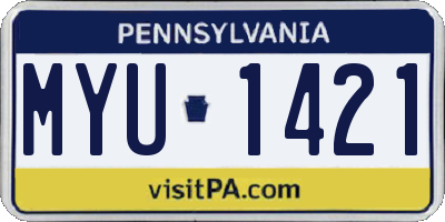 PA license plate MYU1421