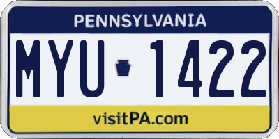 PA license plate MYU1422