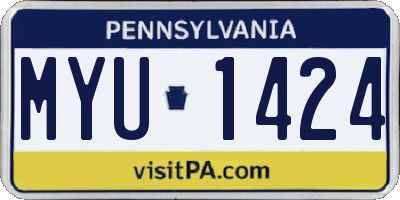 PA license plate MYU1424