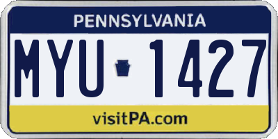 PA license plate MYU1427