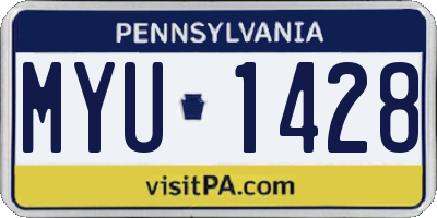 PA license plate MYU1428