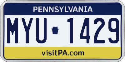 PA license plate MYU1429