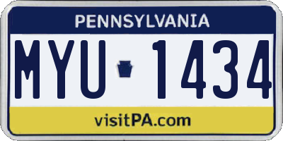 PA license plate MYU1434
