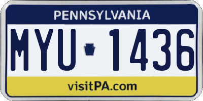 PA license plate MYU1436