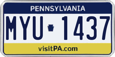 PA license plate MYU1437