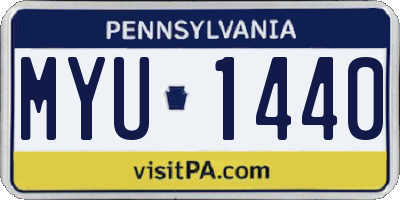 PA license plate MYU1440