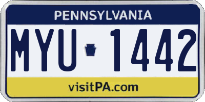 PA license plate MYU1442