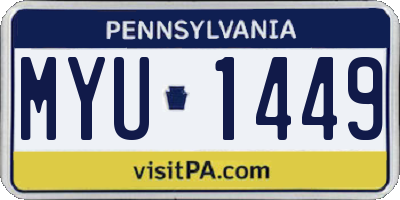 PA license plate MYU1449