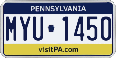 PA license plate MYU1450