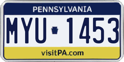 PA license plate MYU1453