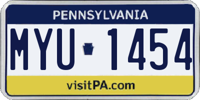 PA license plate MYU1454