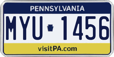 PA license plate MYU1456