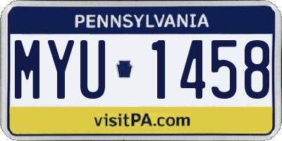 PA license plate MYU1458