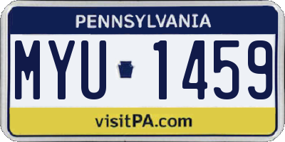 PA license plate MYU1459