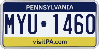 PA license plate MYU1460