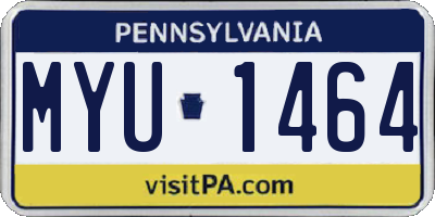 PA license plate MYU1464