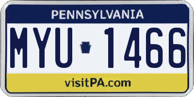 PA license plate MYU1466