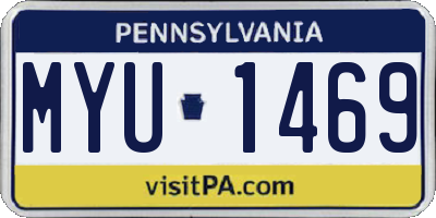 PA license plate MYU1469