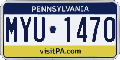 PA license plate MYU1470