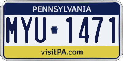 PA license plate MYU1471