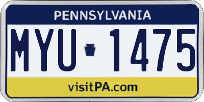 PA license plate MYU1475