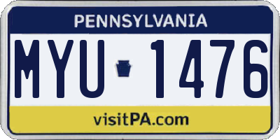 PA license plate MYU1476