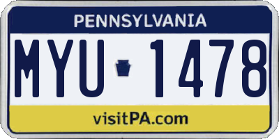 PA license plate MYU1478