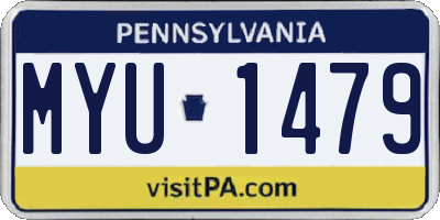 PA license plate MYU1479