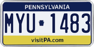 PA license plate MYU1483