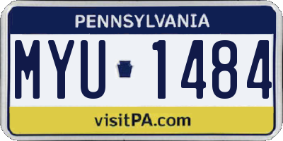 PA license plate MYU1484