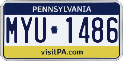 PA license plate MYU1486