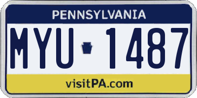 PA license plate MYU1487