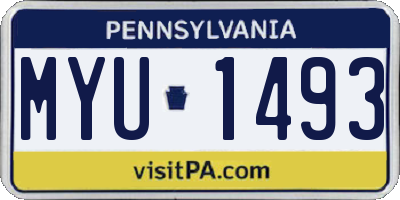 PA license plate MYU1493