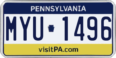 PA license plate MYU1496