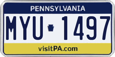 PA license plate MYU1497