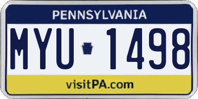 PA license plate MYU1498