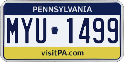 PA license plate MYU1499