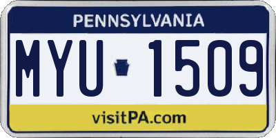 PA license plate MYU1509
