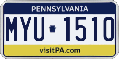 PA license plate MYU1510