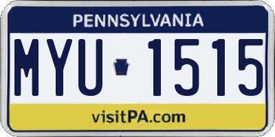 PA license plate MYU1515