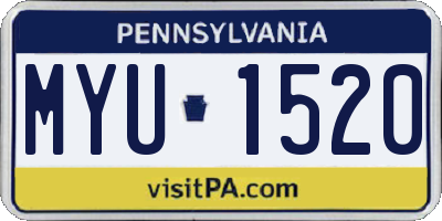 PA license plate MYU1520