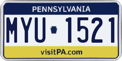 PA license plate MYU1521